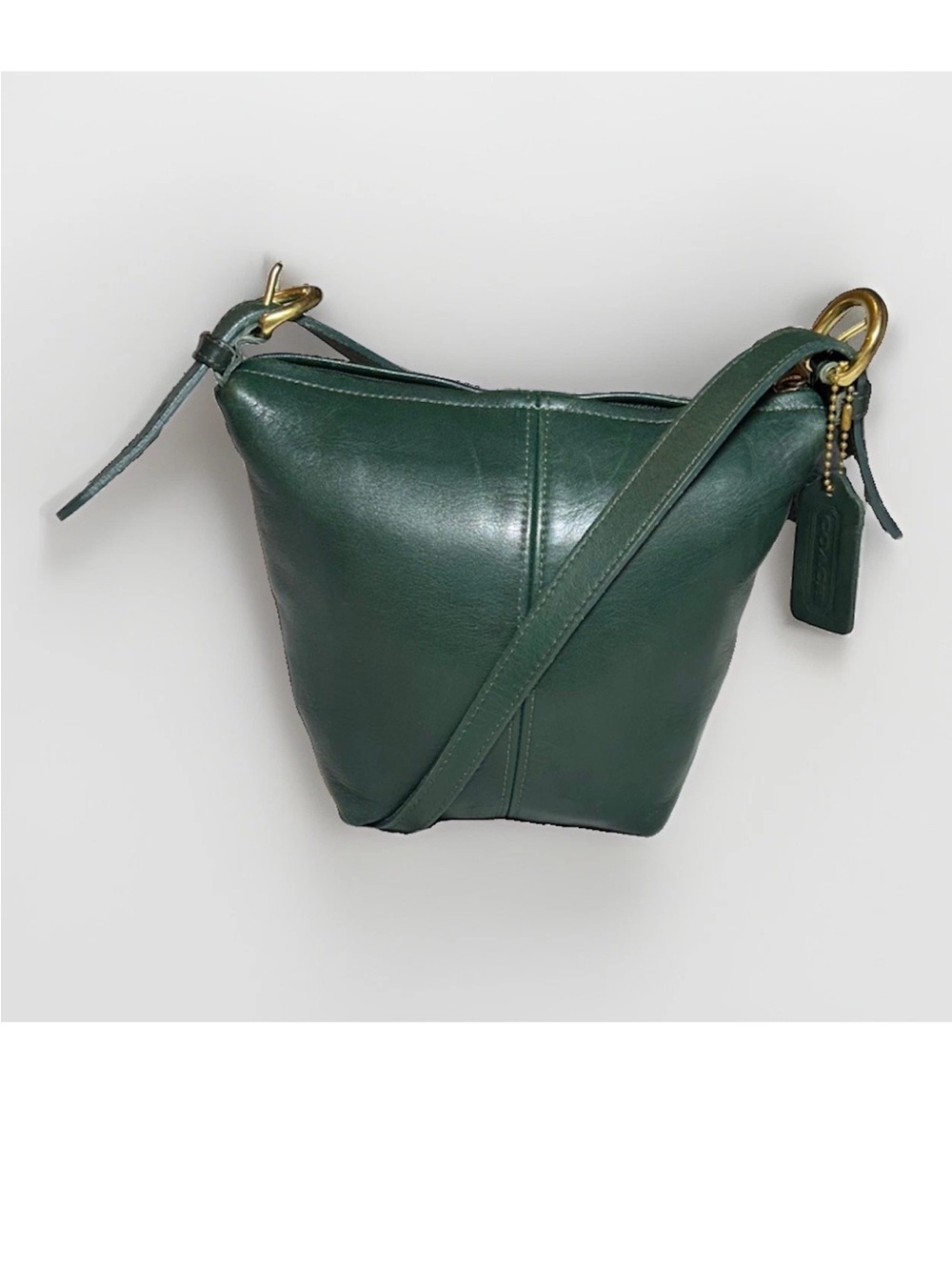 Coach MacDougal Zip Crossbody Bag, Bottle Green Leather, Brass, #4130 USA 1997